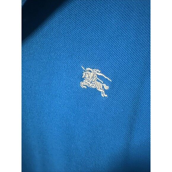 Burberry Brit Mens Blue Nova Check Short Sleeve Polo Shirt Large - Picture 2 of 5